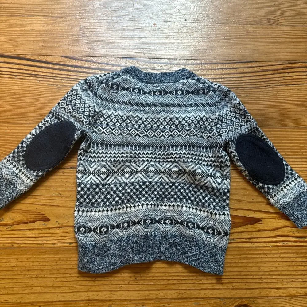 Gap blue pattern long sleeve elbow padded toddler baby‎ sweater SIZE 12-18M